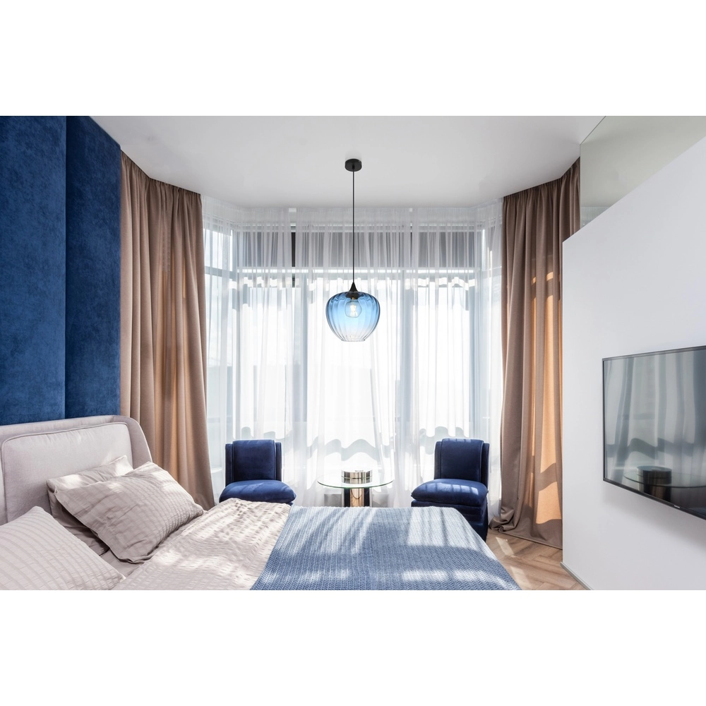 Pendant lamp Sander blue glass Globo 9007371512126