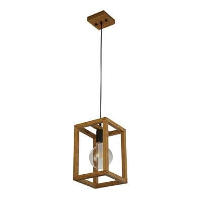 Pendant Lamp Wood Square Searchlight 5053423189338