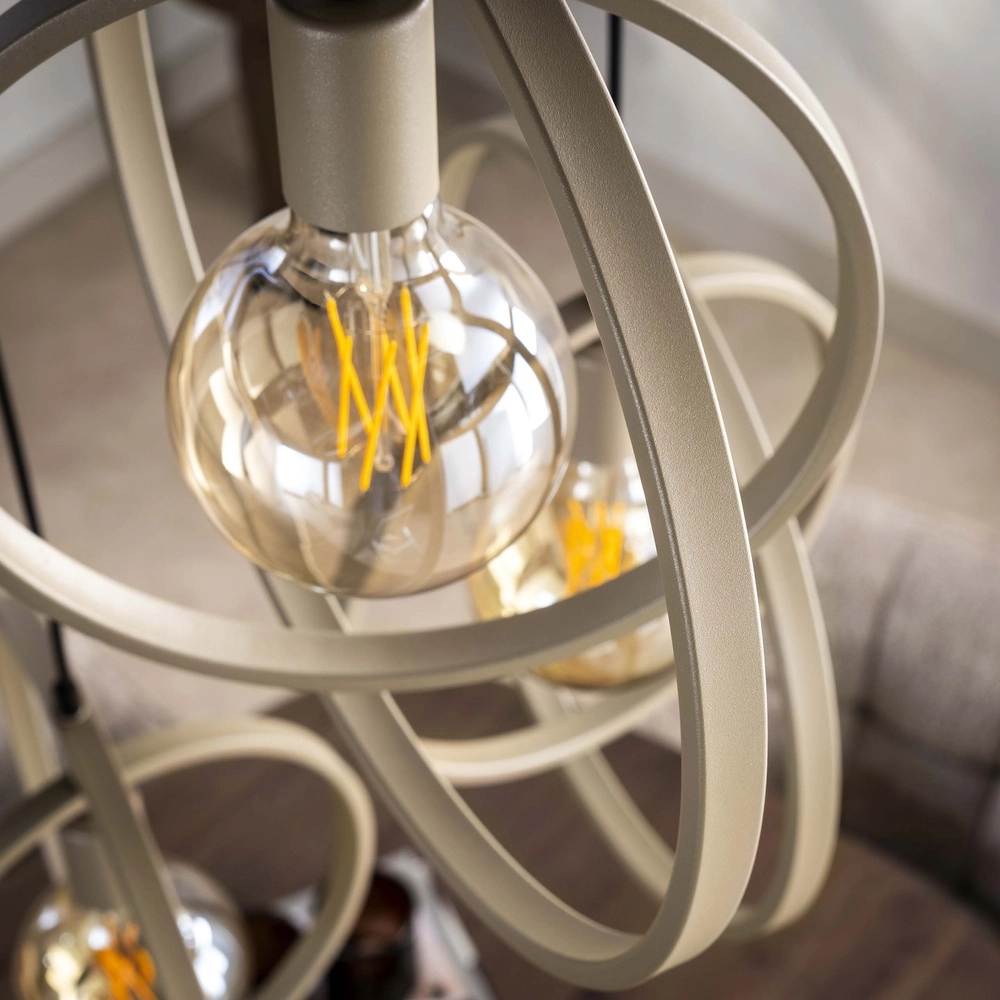 3-light pendant lamp dining table Turn Ø 40cm - sand - excl E27 Lyora 8716803513136