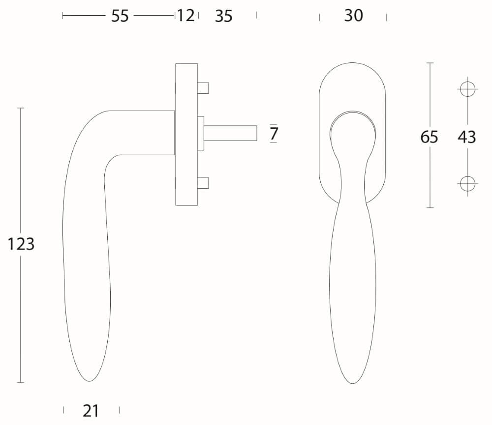 Window handle Jupiter Stainless steel Intersteel 8714186093276