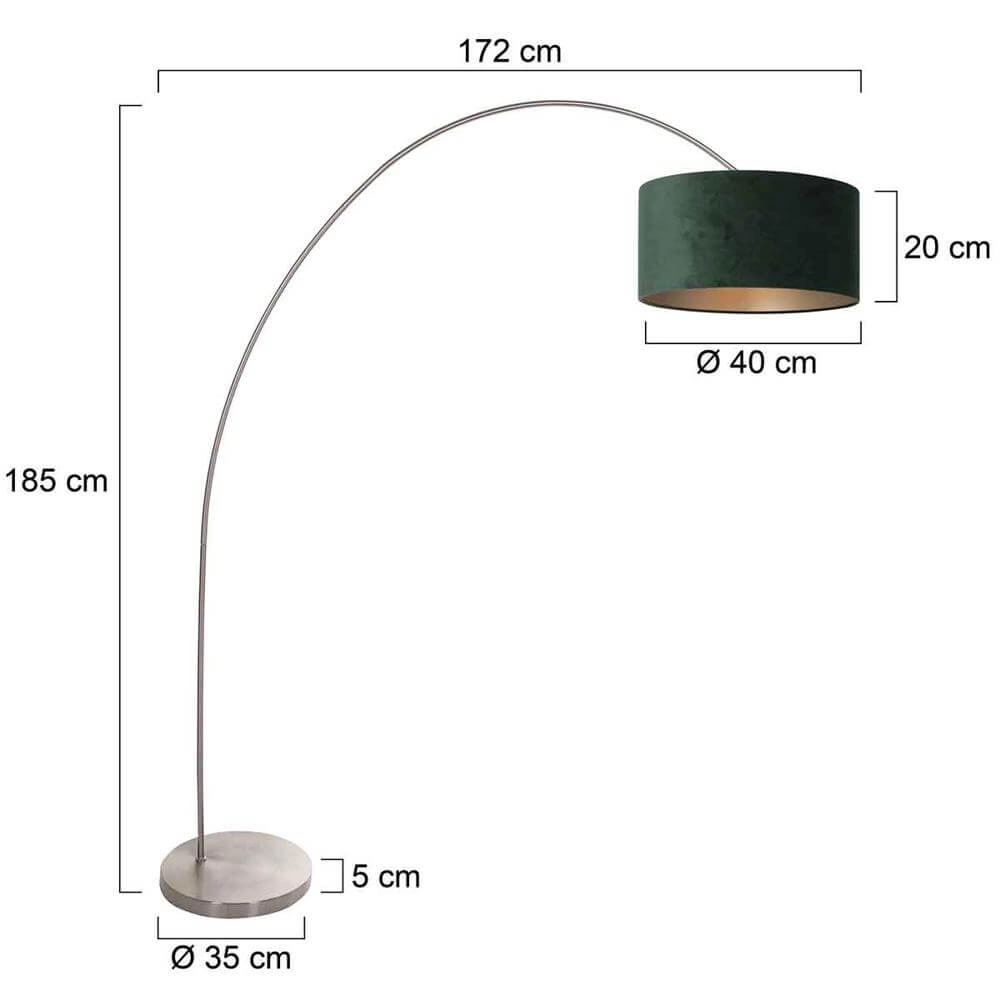 Arc lamp Solva metal with green cap Steinhauer 8712746174878