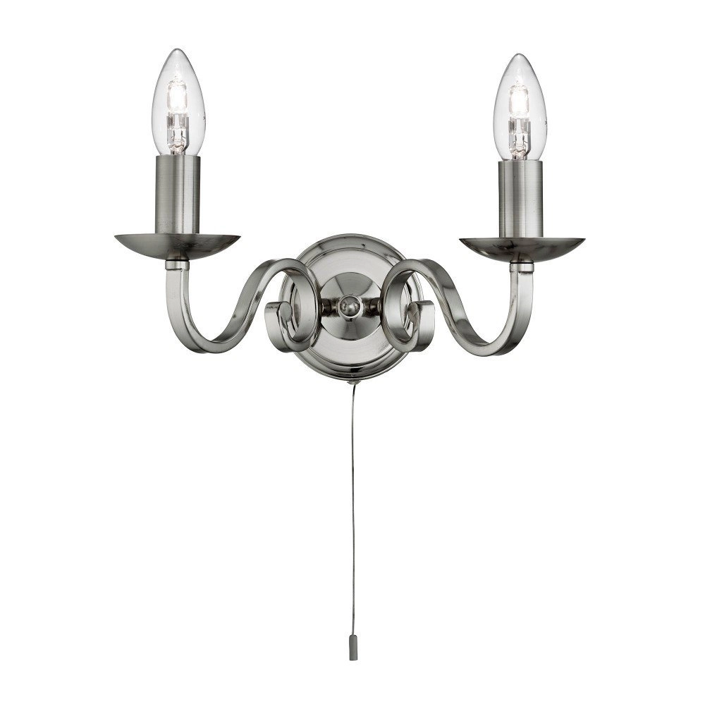 Classic wall lamp Richmond 2-light matte silver