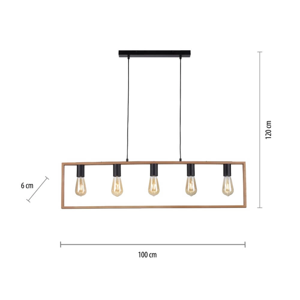 Country Pendant Lamp Franky 5-light Just Light 4043689966447