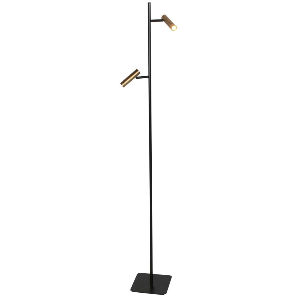 Floor lamp 2-lights Lumo black with gold Steinhauer 8712746184662