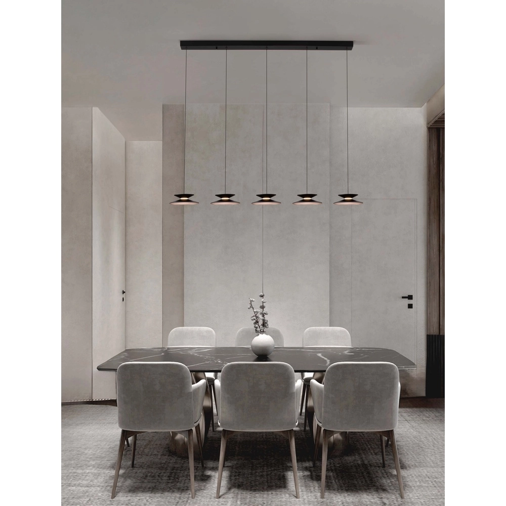 Design pendant lamp Morfi Straight 5-light black