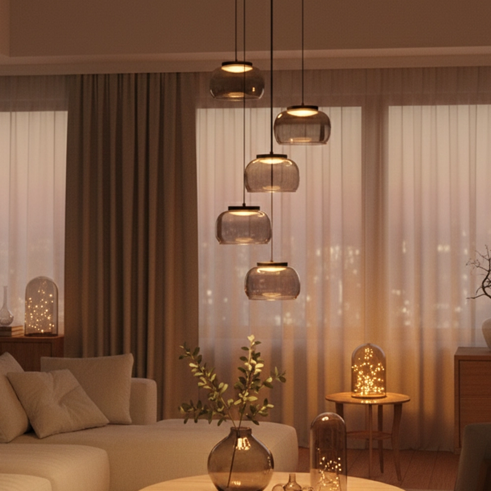 Modern pendant lamp Bios 5-light black