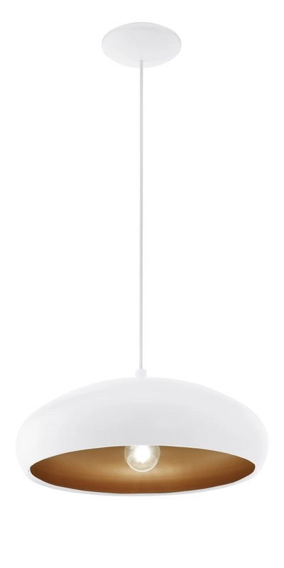 Country Pendant Lamp Mogano 1 40cm white with copper Eglo 9002759946067