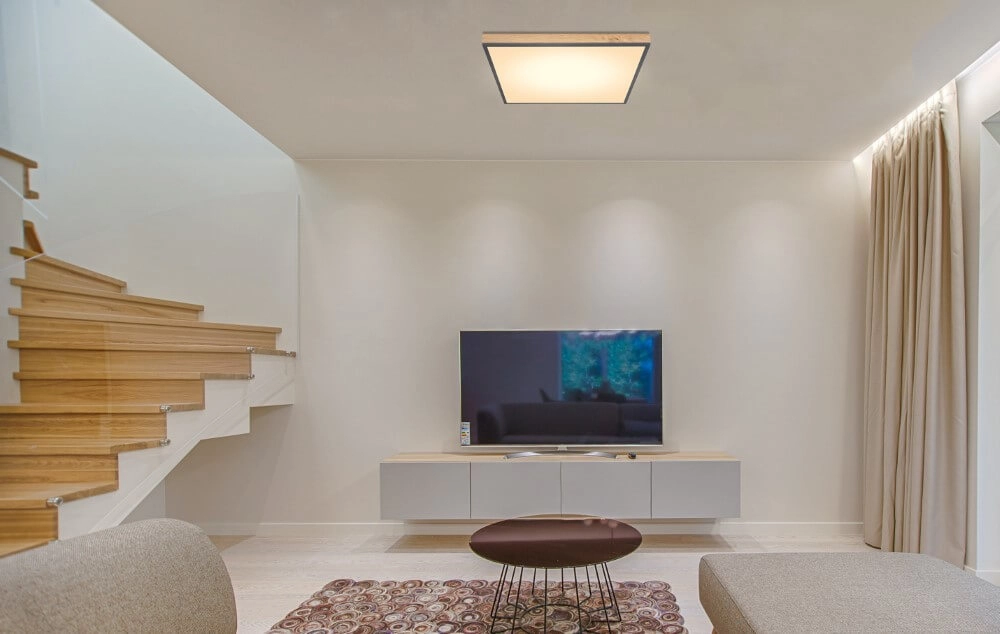 Wooden LED ceiling lamp Doro 59x59 cm Globo 9007371421992