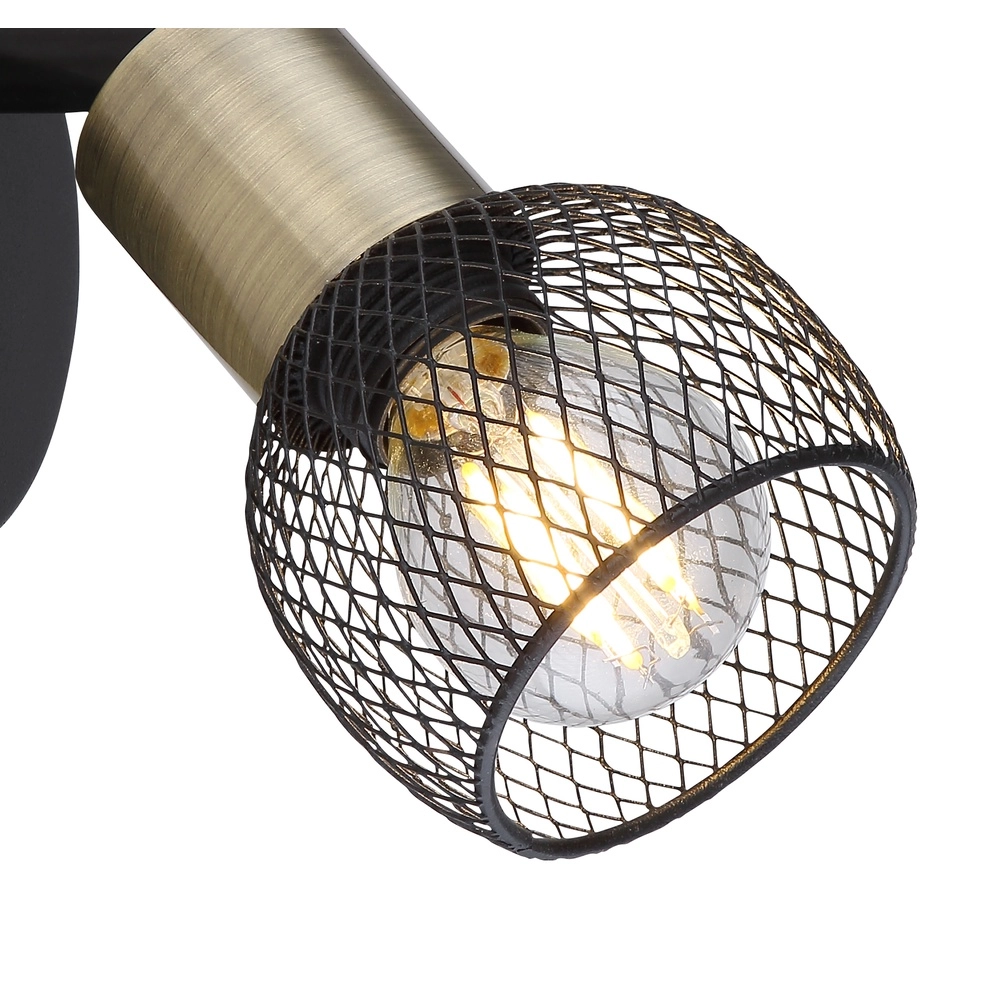 Wall lamp Fiastra black with mesh Globo 9007371424115
