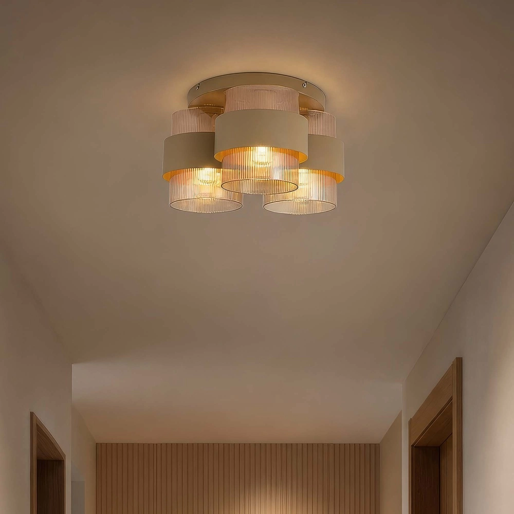 Ceiling lamp Royal 3-light sand brown