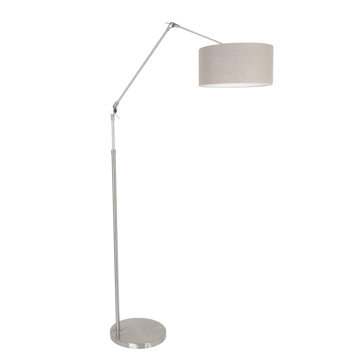 Floor Reading Lamp Prestige Chic Stainless steel with 40cm taupe lampshade