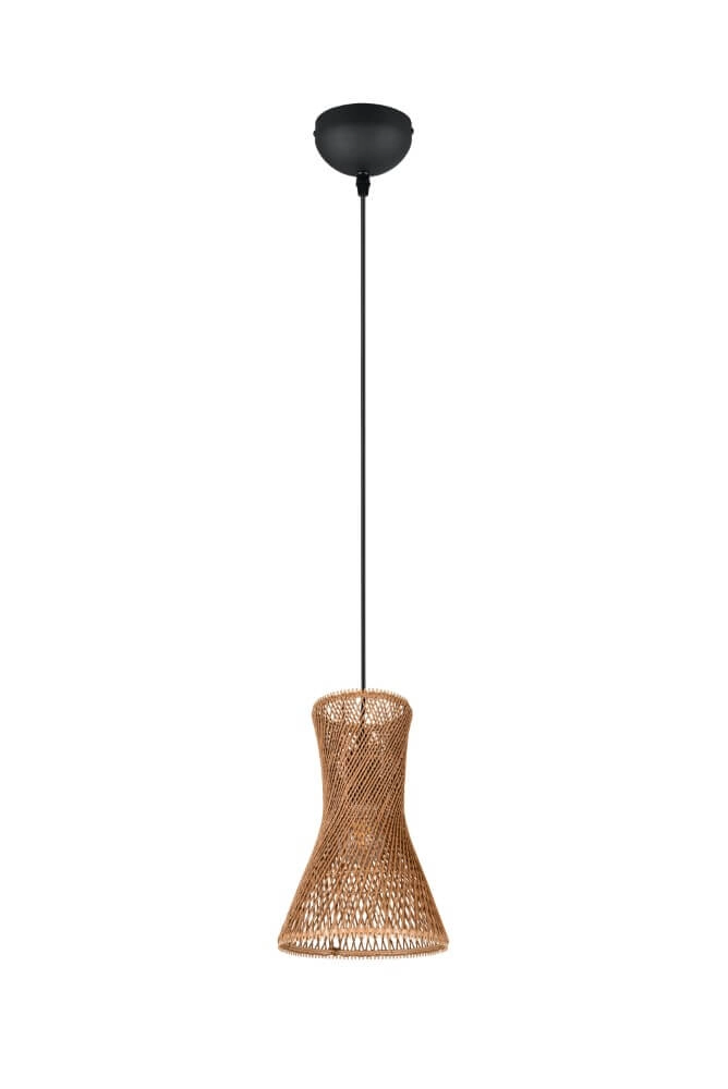 Design pendant lamp Bijou black with rattan Ø20cm Trio 4017807637304