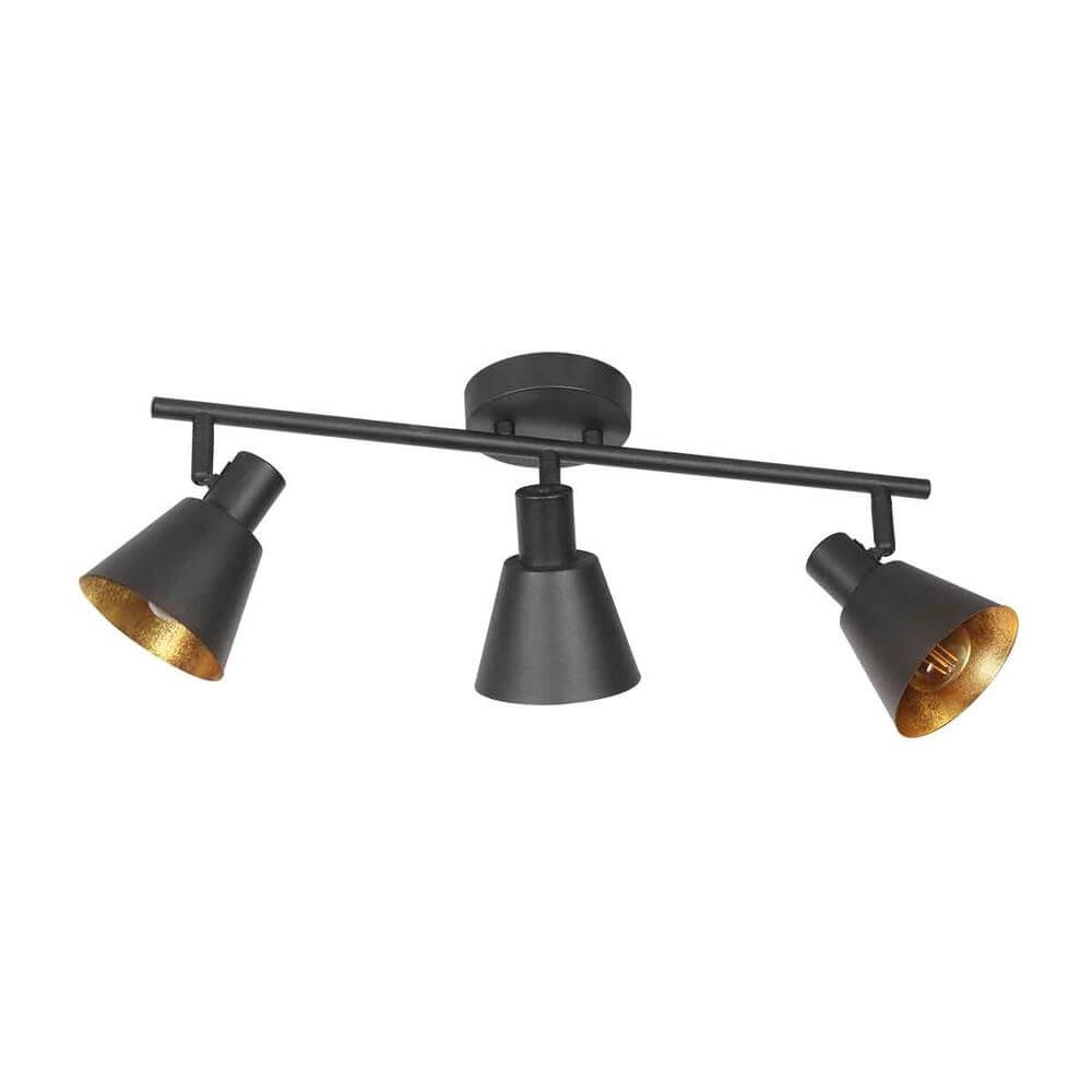 Ceiling lamp Oeroe black with gold 3-lights Steinhauer 8712746176346