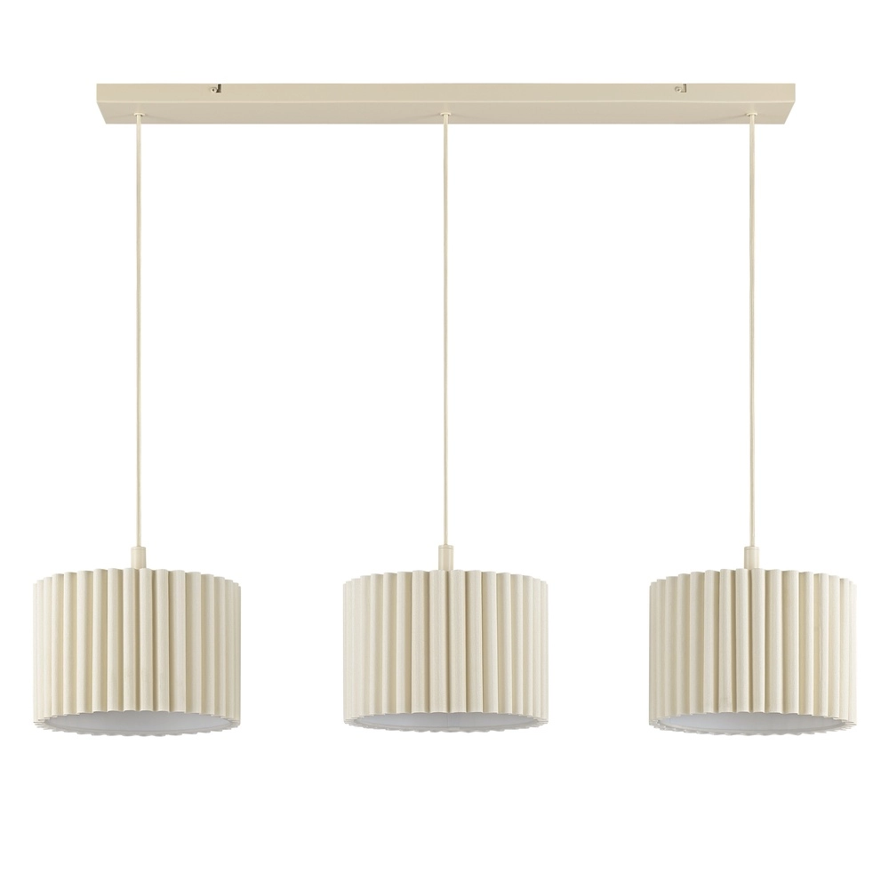 Japandi pendant lamp Velin 3-light sand brown