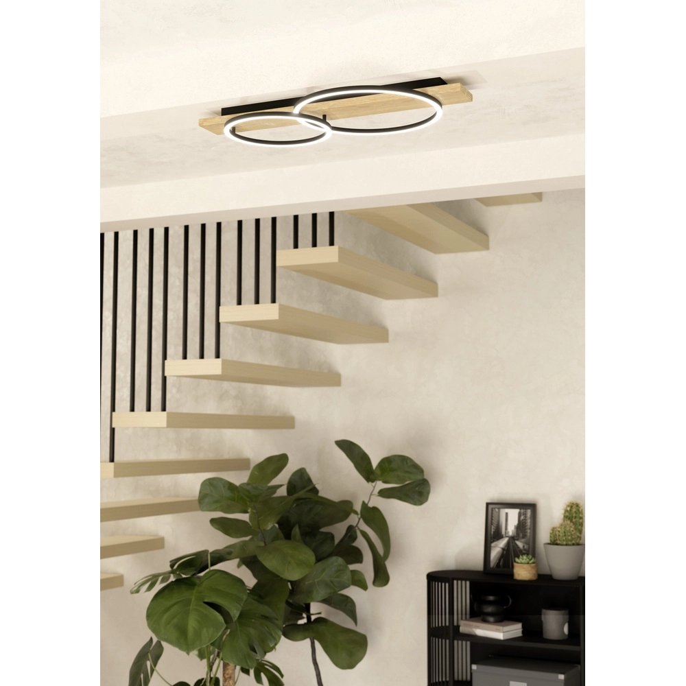 Ceiling lamp Boyal 2L - led - with wood look Eglo 9008606327232