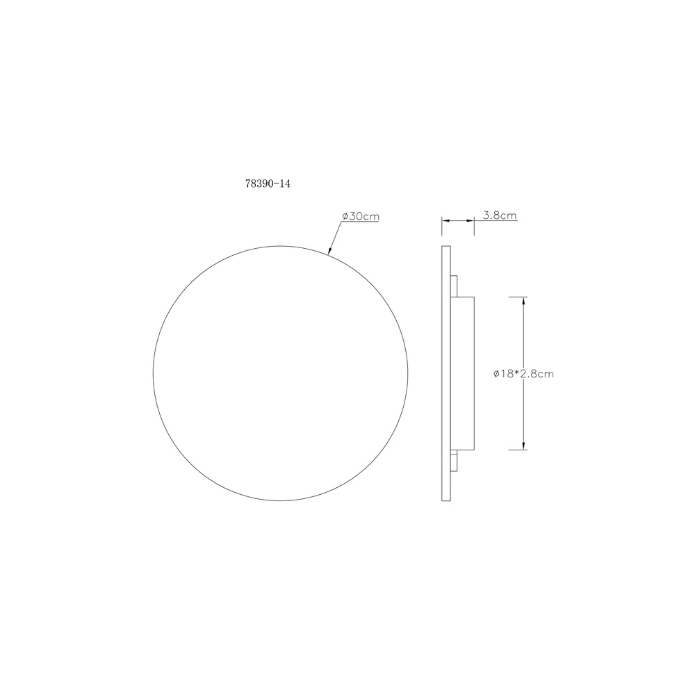 Sleek wall lamp Jillian Ø 30cm Globo 9007371586677
