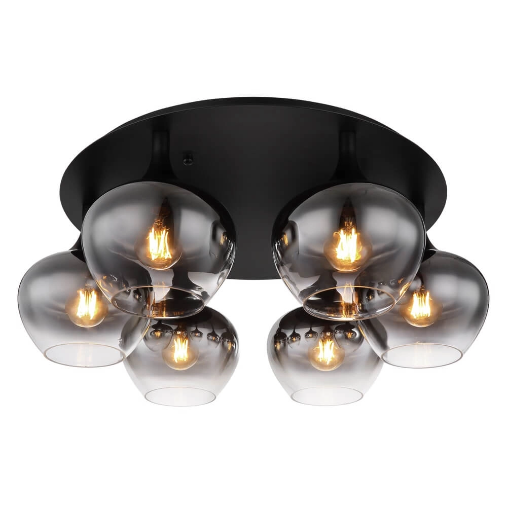 Black ceiling lamp Maxy 6-light Ø 65cm