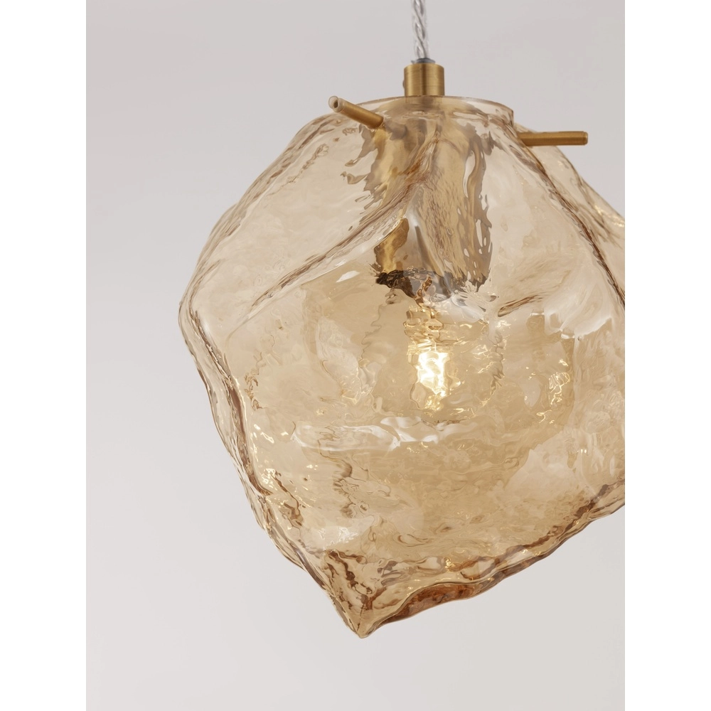 Pendant lamp Odelle Gold with amber glass Lyora 5212017434388