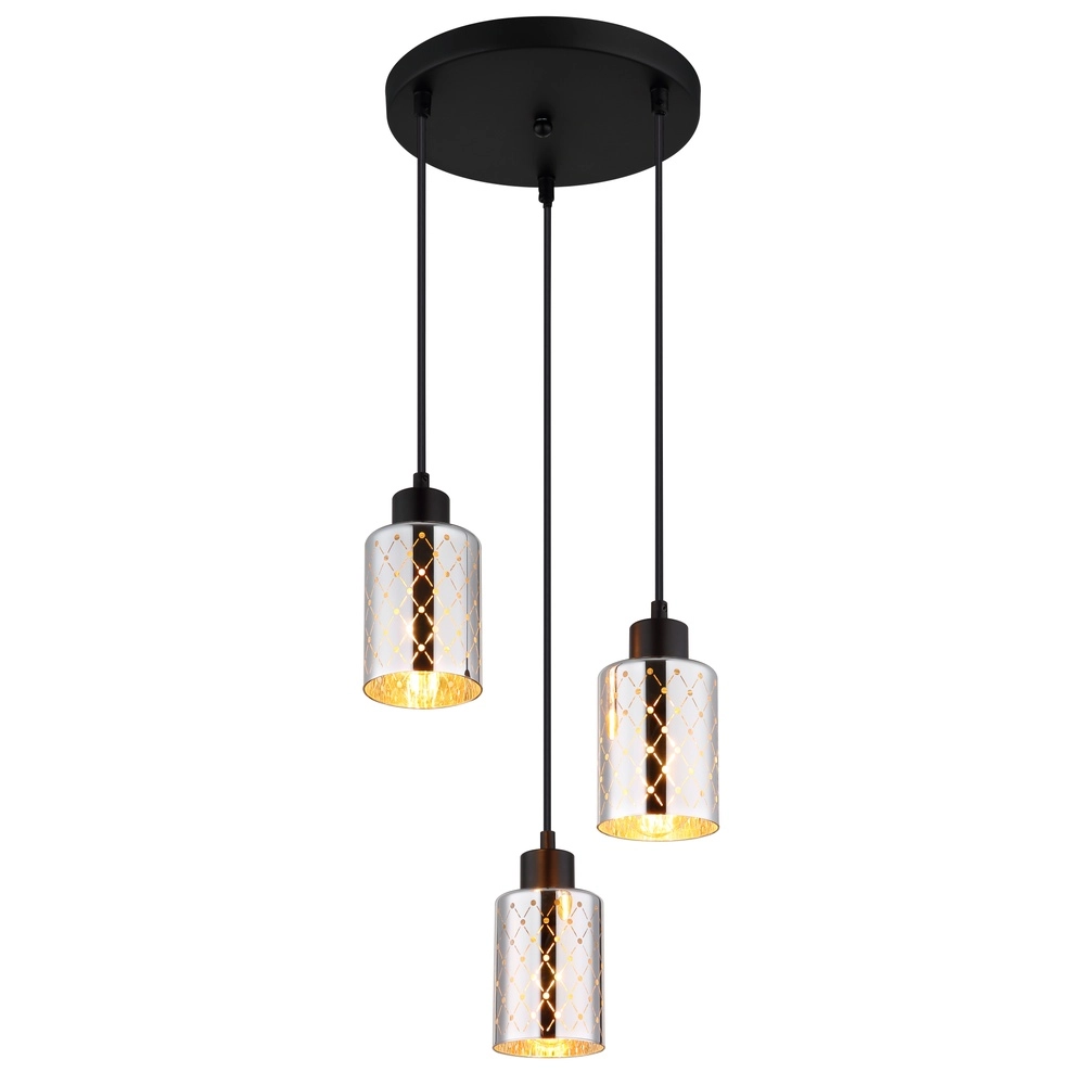 Design pendant lamp Alonso 3-light black round