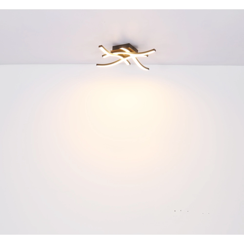 Ceiling lamp Evita black with wood Globo 9007371419173
