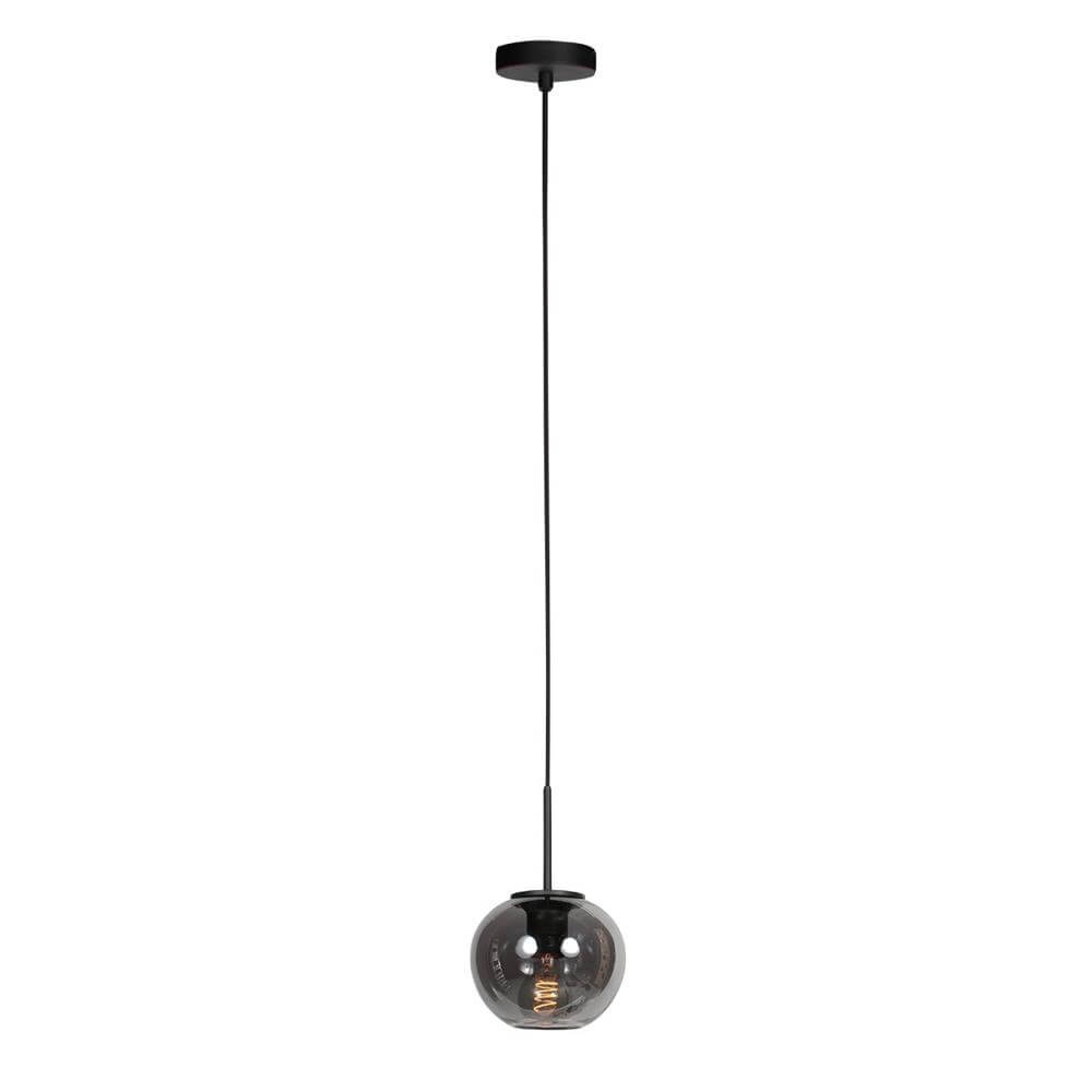 Pendant lamp HaloSwap with 1 ball of smoke glass Ø 15cm