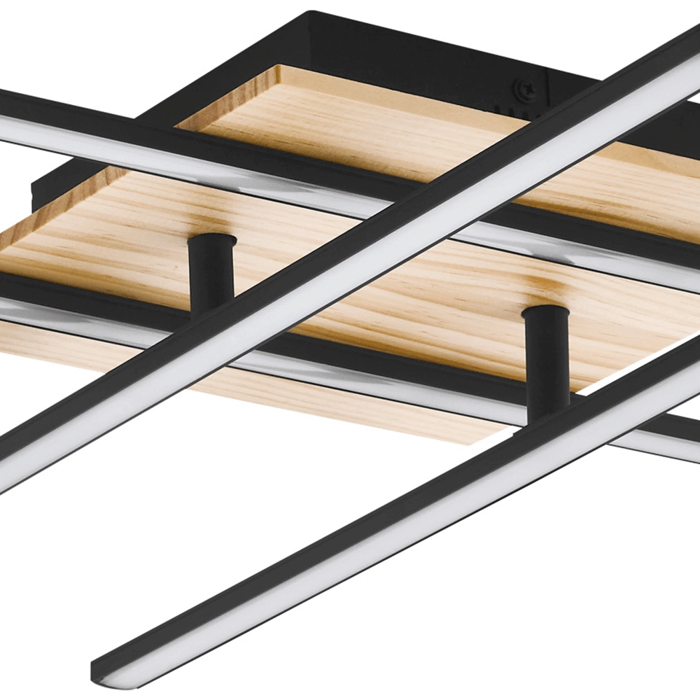 Ceiling light Marinello 1 black with wood Eglo 9002759997939
