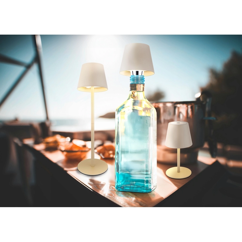 Modern table lamp Vannie I Sand brown also rechargeable for bottle Globo 9007371468805