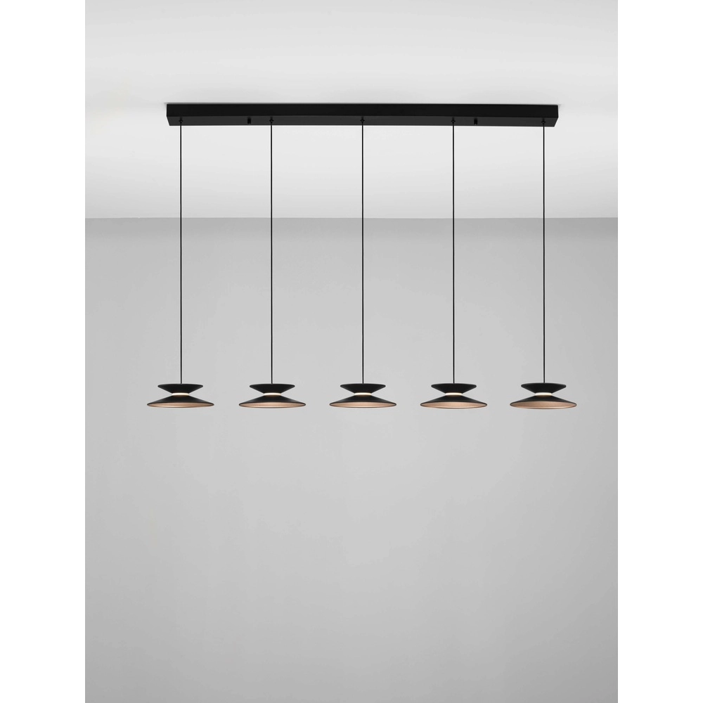 Design pendant lamp Morfi Straight 5-light black Lyora 5212017458490