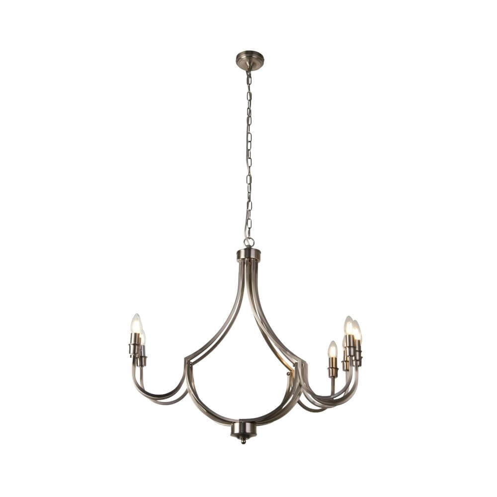 Classic pendant lamp Lodge 8-light silver