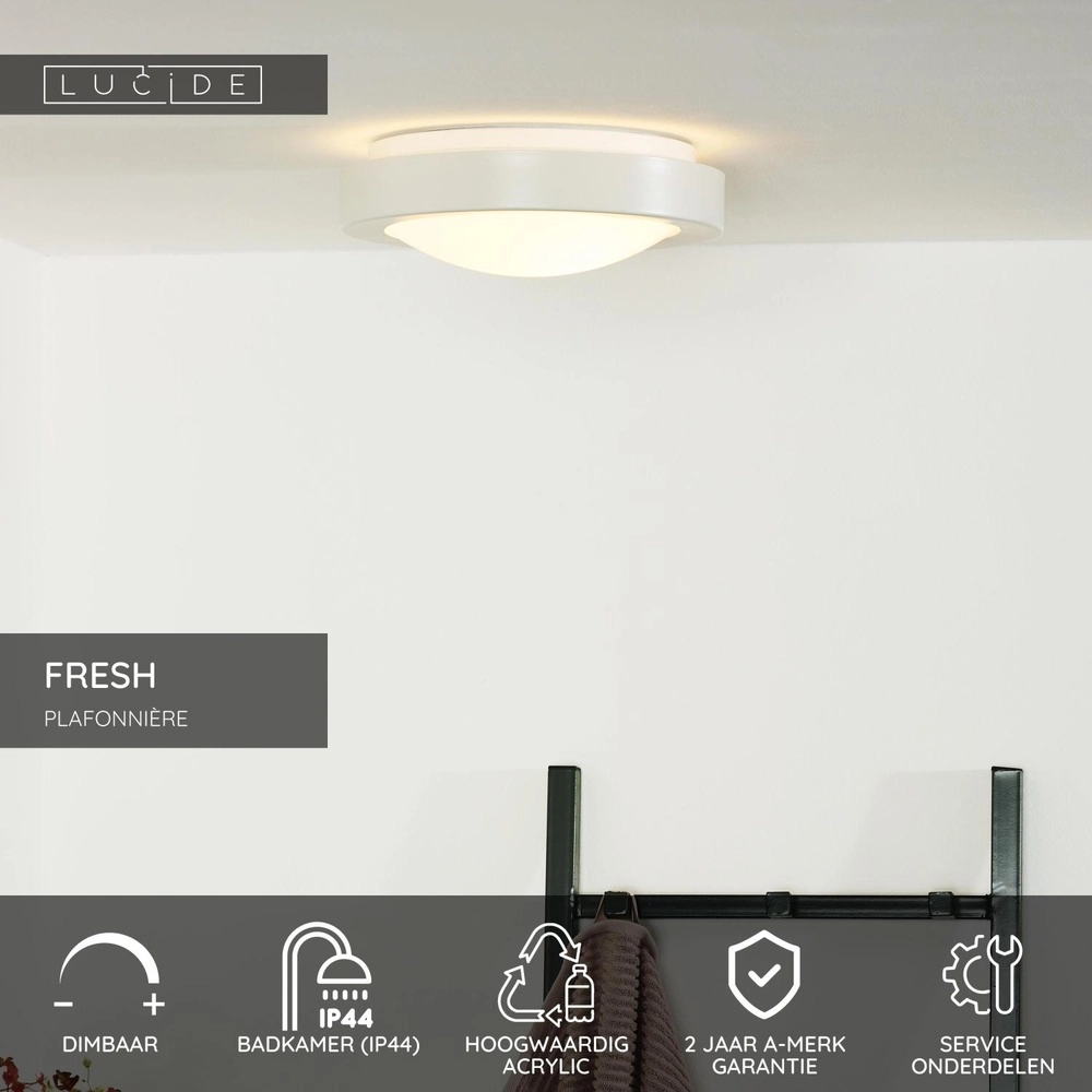 Ceiling light Fresh Ø 27cm white Lucide 5411212790521