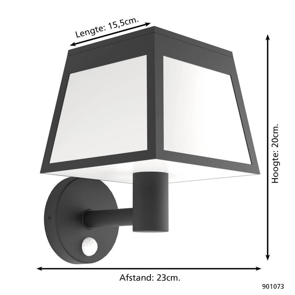 Solar wall lamp Altilia black and white Eglo 9008606298006