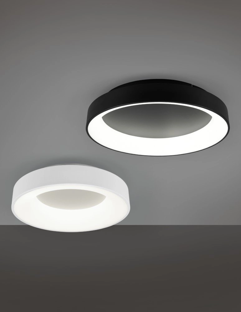 LED flush ceiling light Girona 48w - 2700-6000K - 60cm black Trio 4017807489866