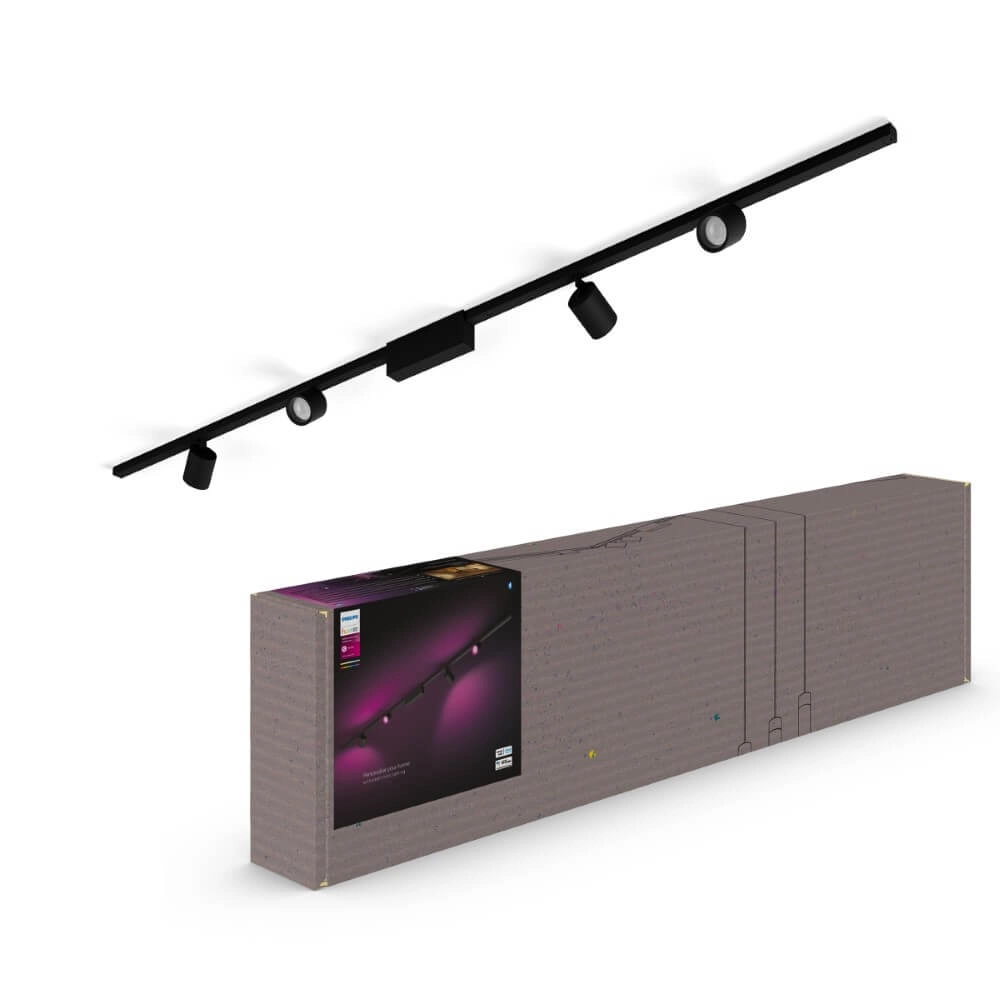 Hue Perifo - White and color set of 4 spots black Philips 8719514407763