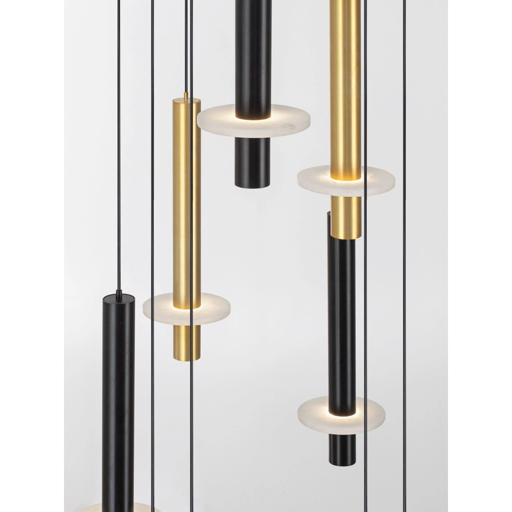 Design pendant lamp Noemi black with white and gold Ø 72cm Lyora 5212063503335