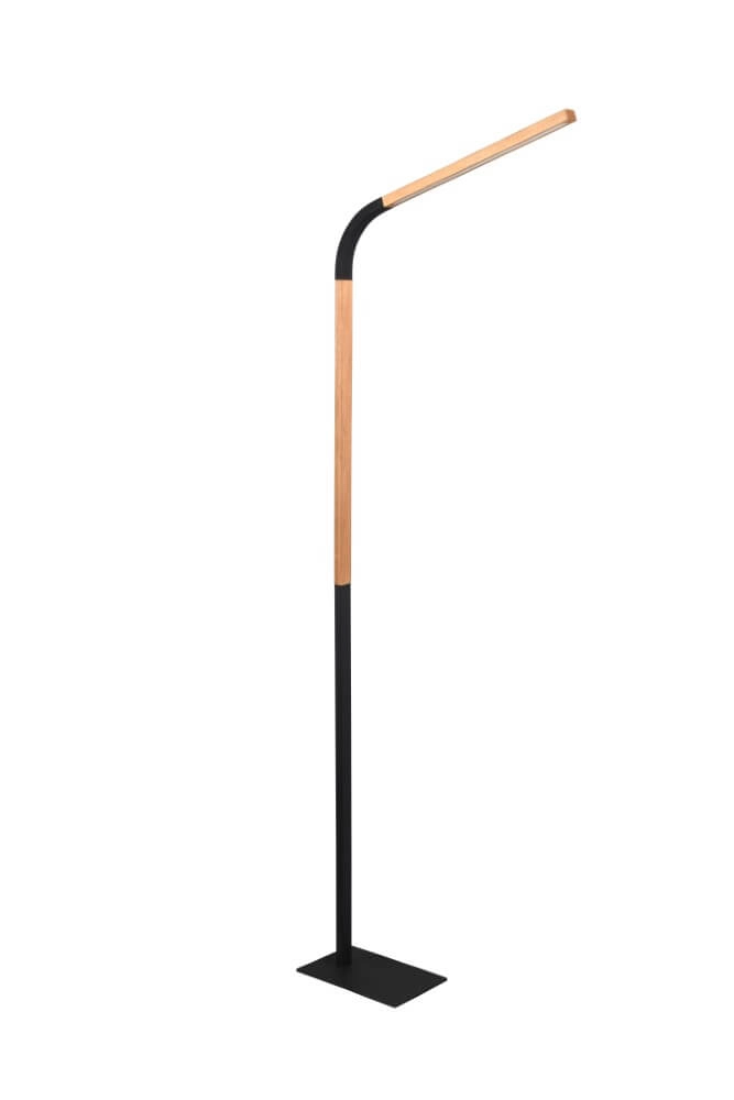 Flexible reading lamp Norris black with wood Trio 4017807600018