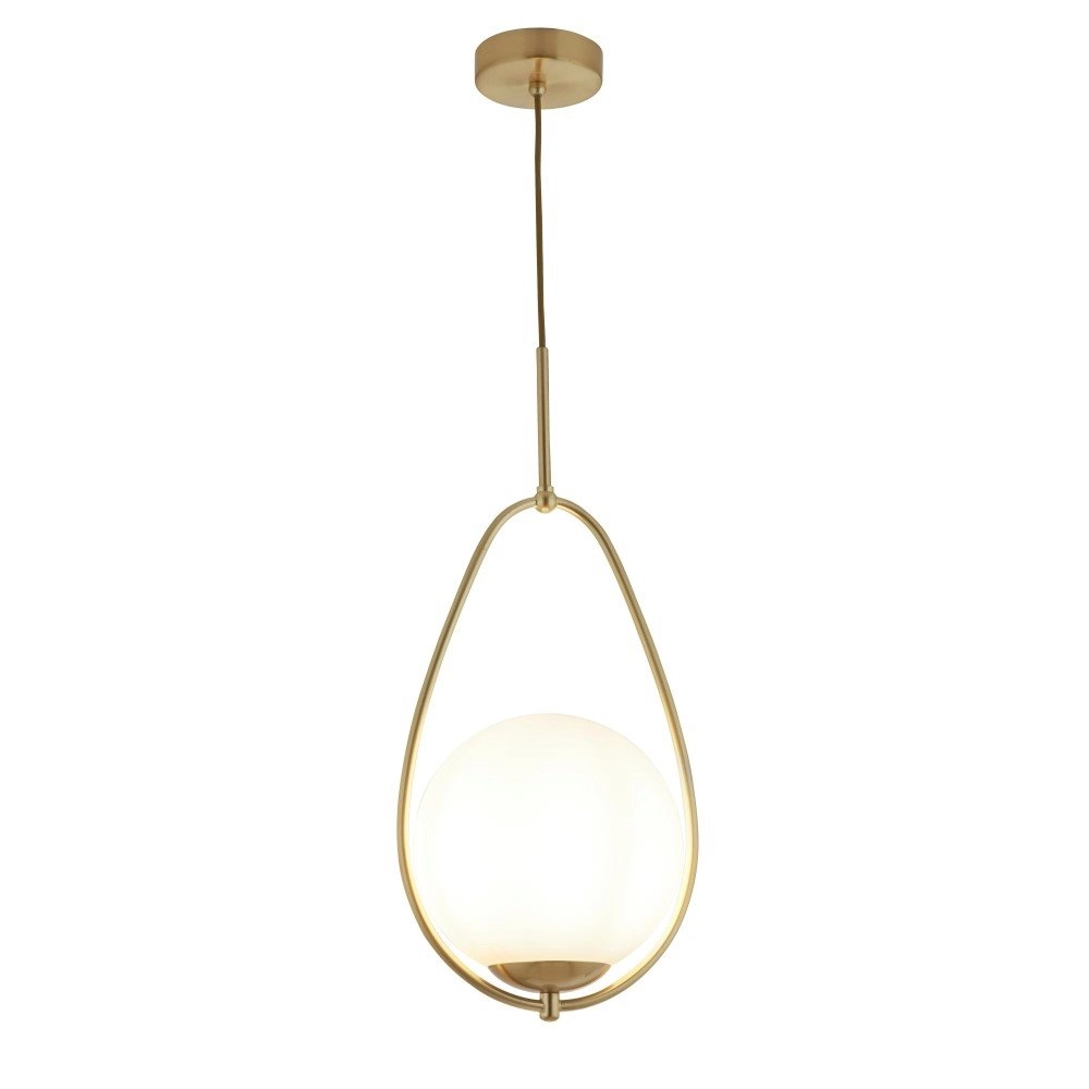 White glass hanging lamp Avalon