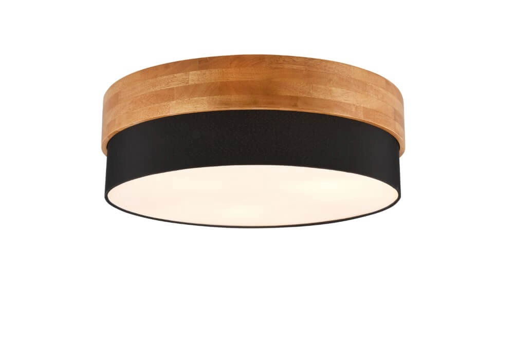 Ø 50cm ceiling lamp Seasons wood with black Trio 4017807526219