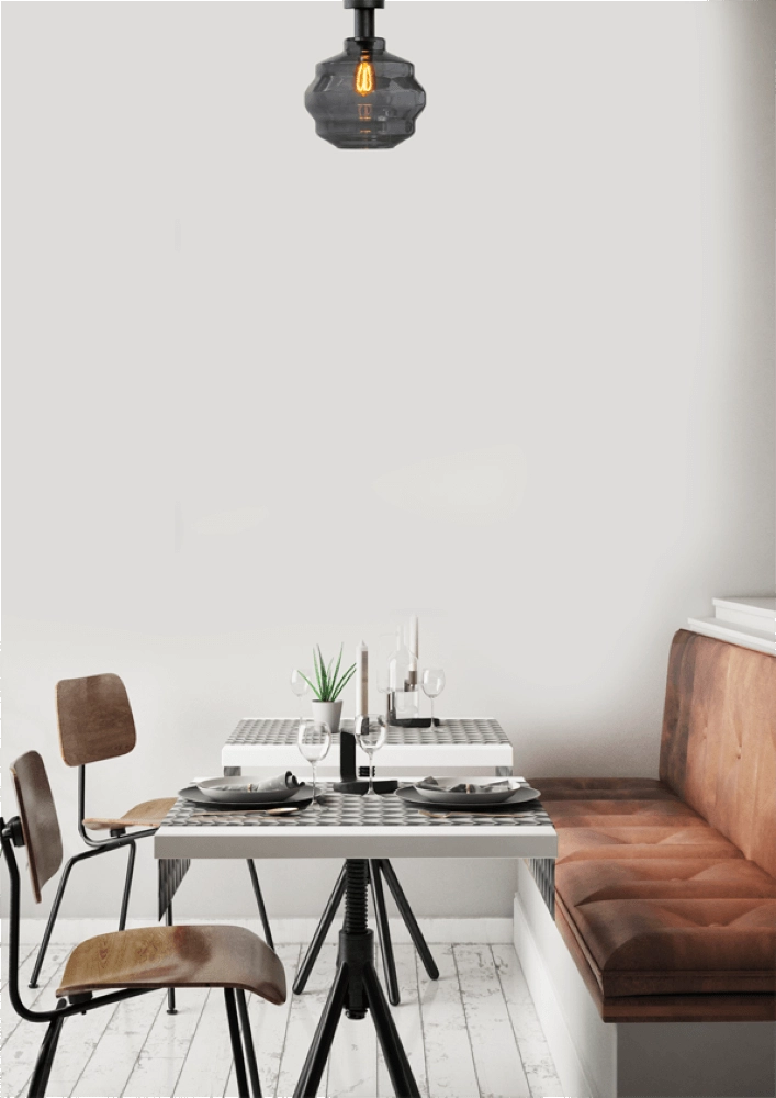 Ceiling lamp - Ø 30cm - Porto with Ball smoke glass Ø 30cm Masterlight 8718121271514