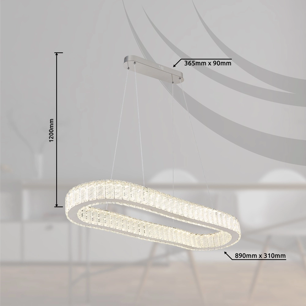 Oval pendant lamp Mucky chrome Globo 9007371445998