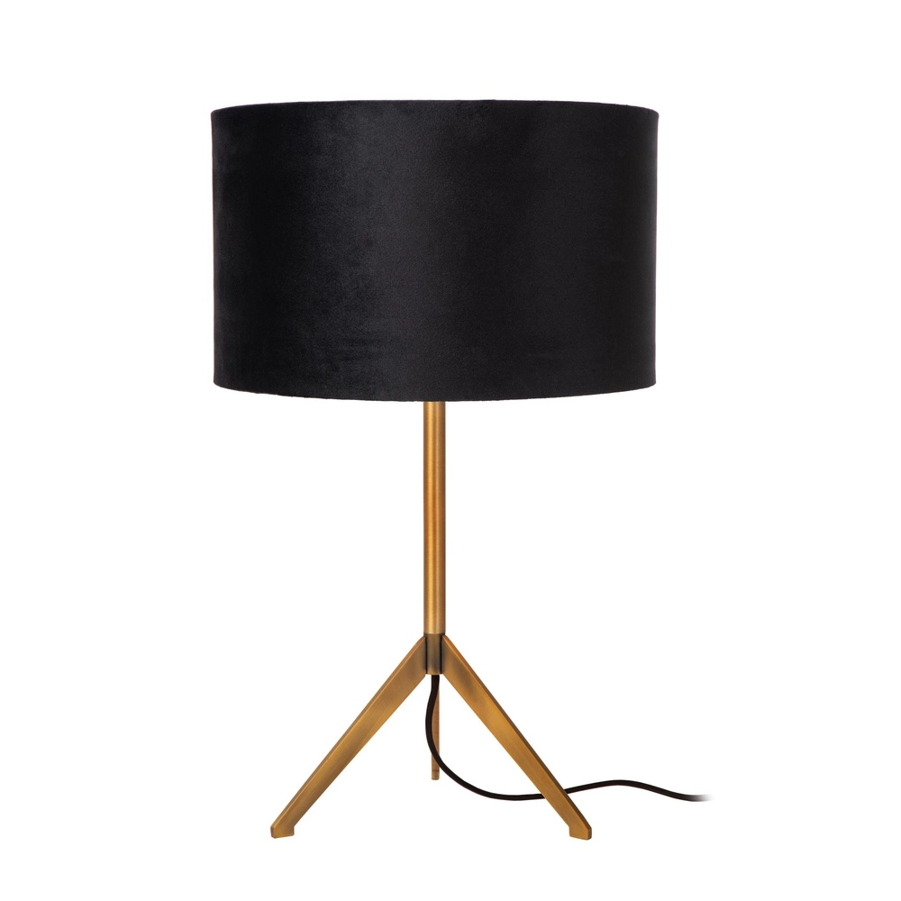 Tripod table lamp Tondo Gold with black cap