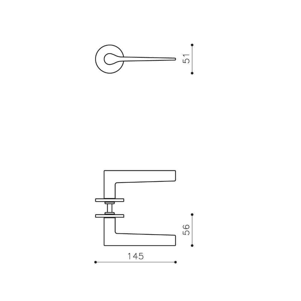 Design door handle Lama L anthracite Olivari 8714186477861