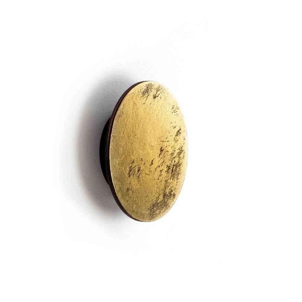 Gold wall lamp Ring Led Wood S