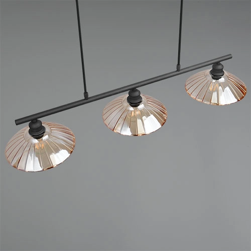 Classic pendant lamp Eluna 3-light black Trio 4017807682502