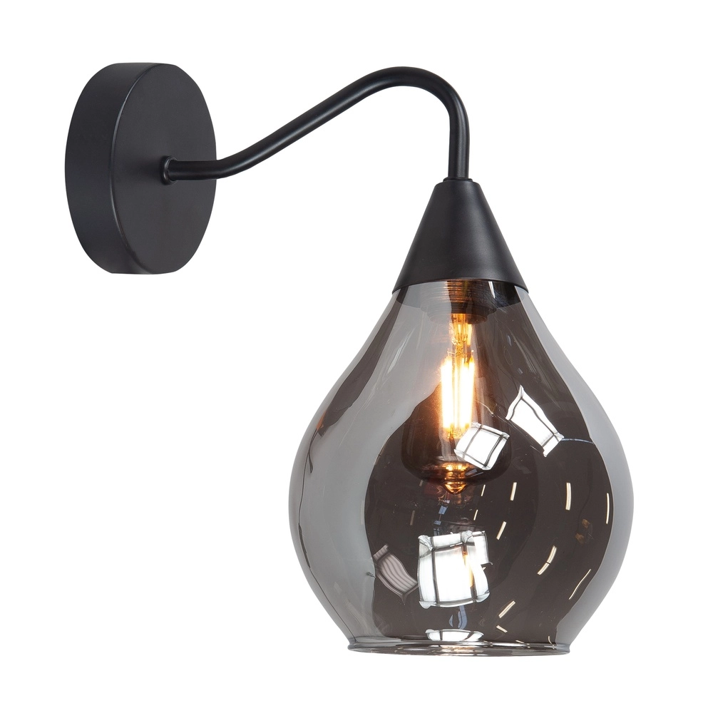 Wall lamp Cambio black with smoke glass
