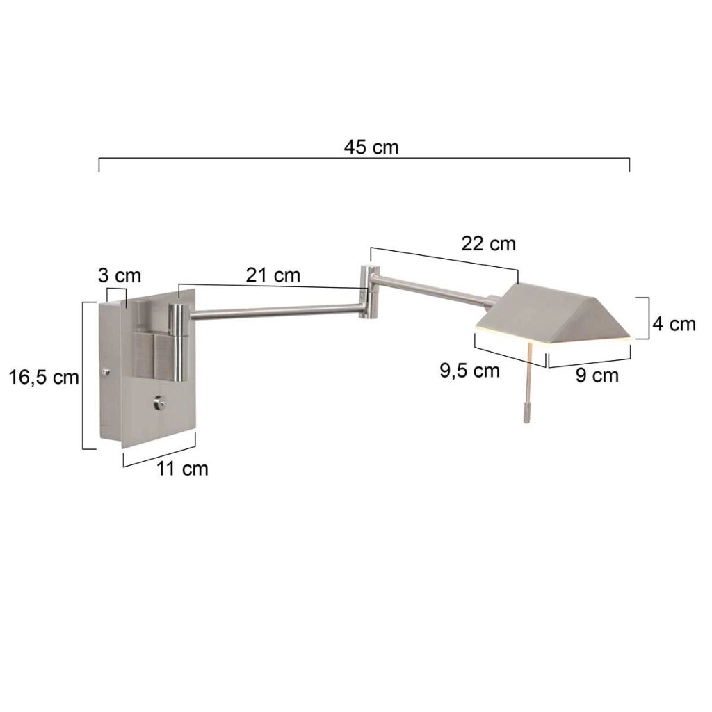 Wall reading lamp Retina metal grey Steinhauer 8712746165098