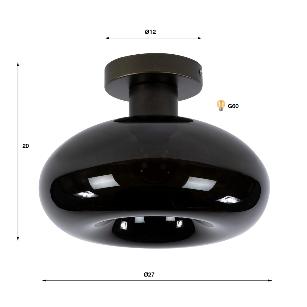 Moderne plafondlamp Soll sienna bruin Ø 27cm Lyora 8716803514676