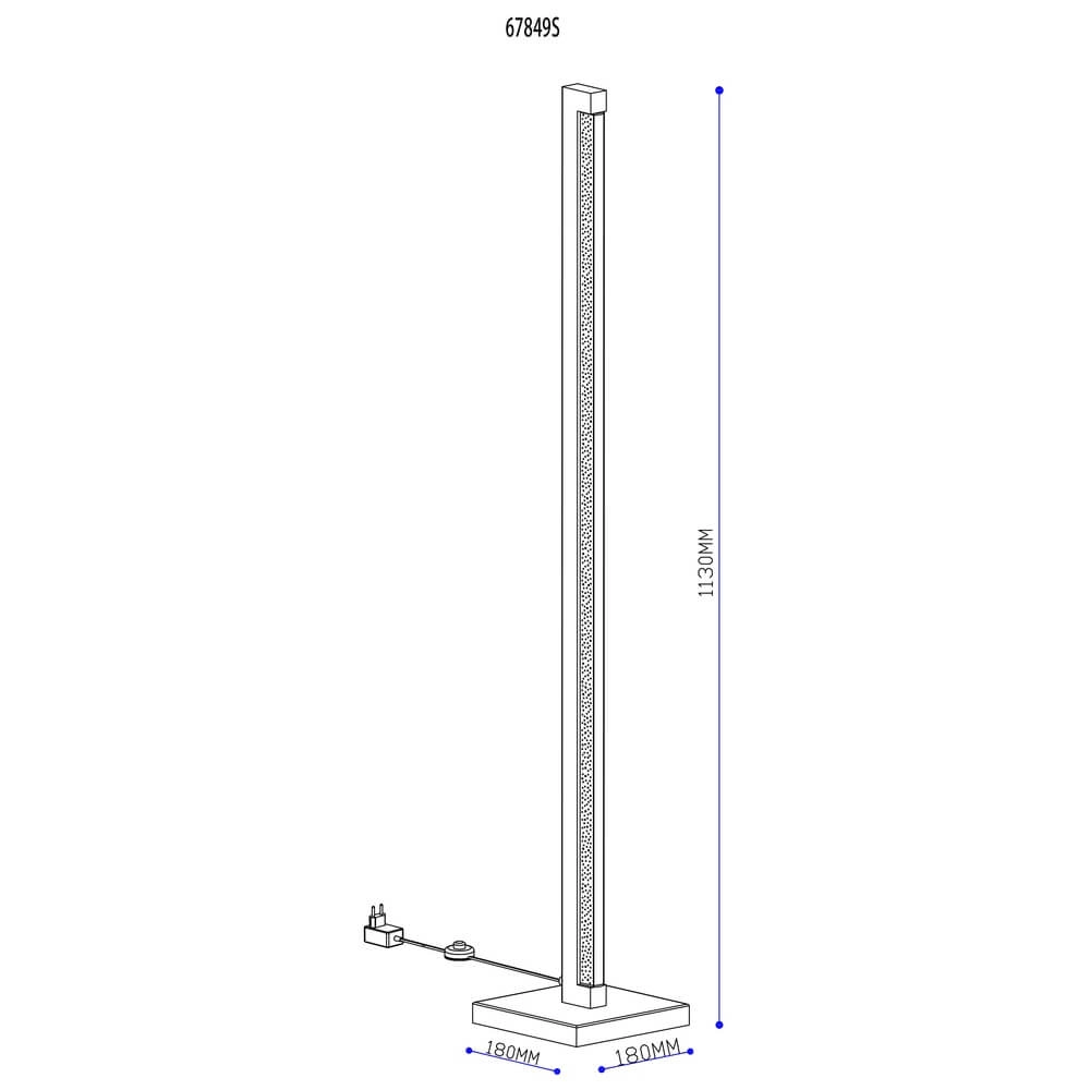 Design floor lamp Starla black with wood 113cm Globo 9007371447305