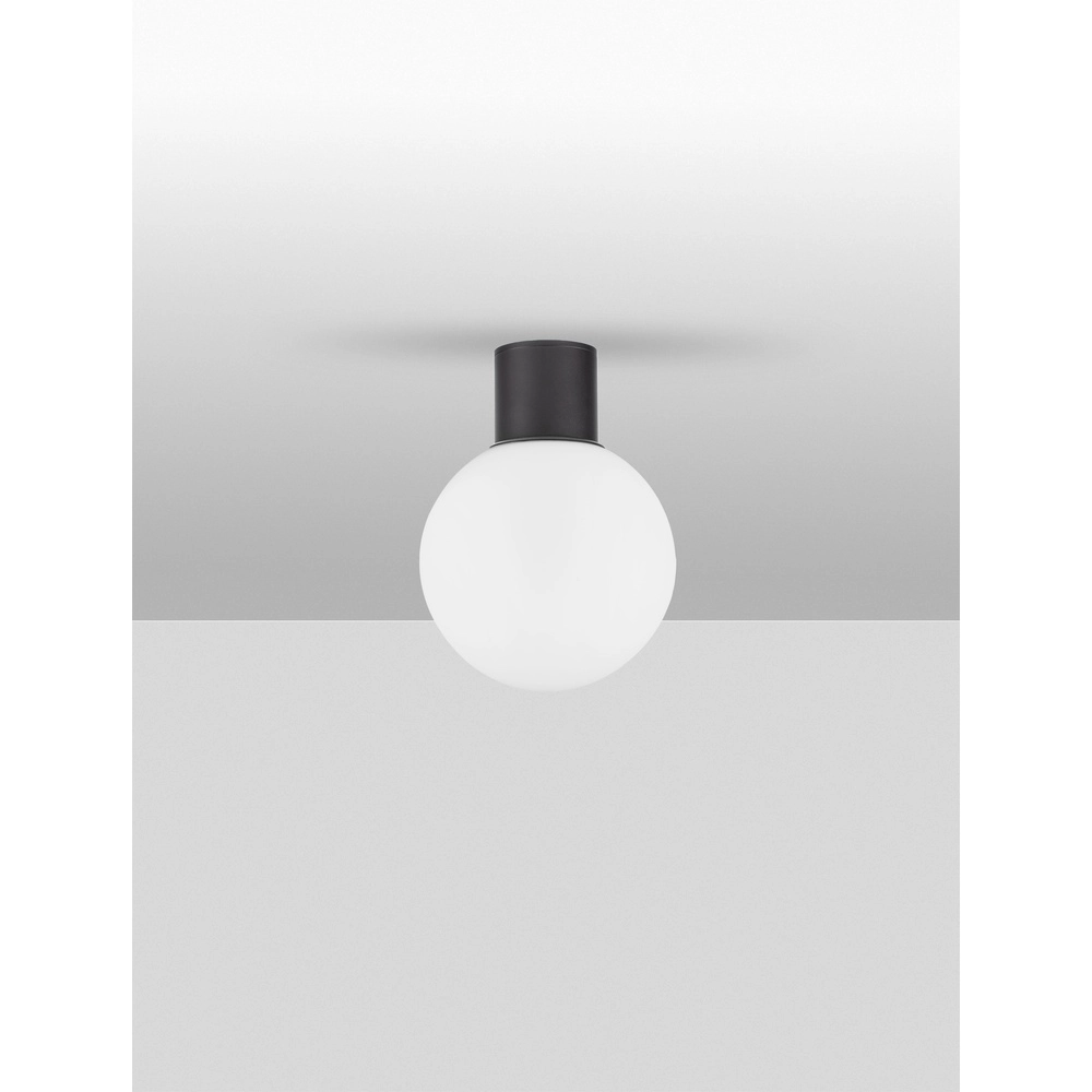 Ceiling lamp Spix anthracite with white convex glass Lyora 5212017476432