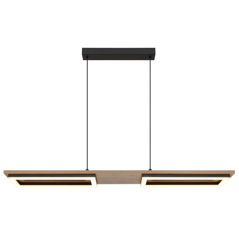 Design ceiling lamp Bruce black with wood Globo 9007371592111