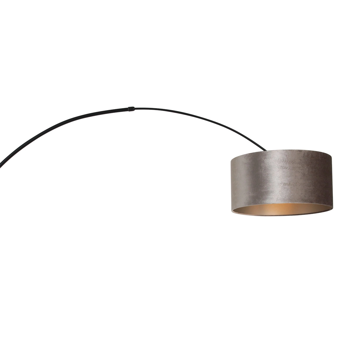 Wall Arc Lamp Sparkled black with taupe velvet shade Steinhauer 8712746146103
